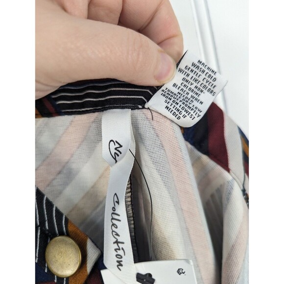 NY Collection Women's Flared A Line Midi Skirt Western Classic Button Up Size XL - Picture 9 of 11